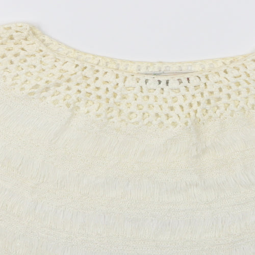 Cameo Rose Womens Ivory   Pullover Jumper Size S  - Batwing lacy jumper