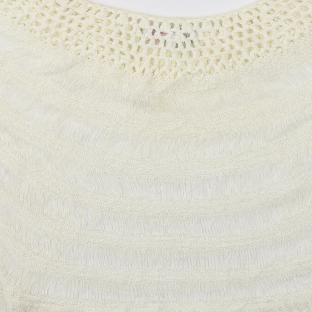 Cameo Rose Womens Ivory   Pullover Jumper Size S  - Batwing lacy jumper