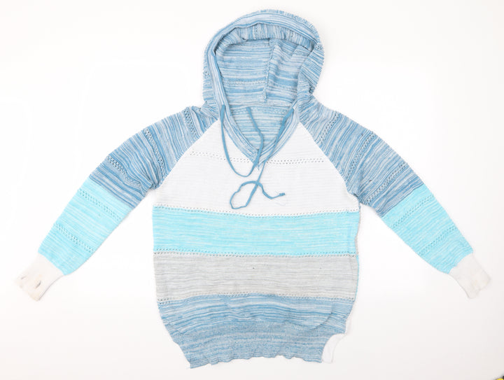 Preworn Womens Multicoloured Striped  Pullover Hoodie   - Hoody