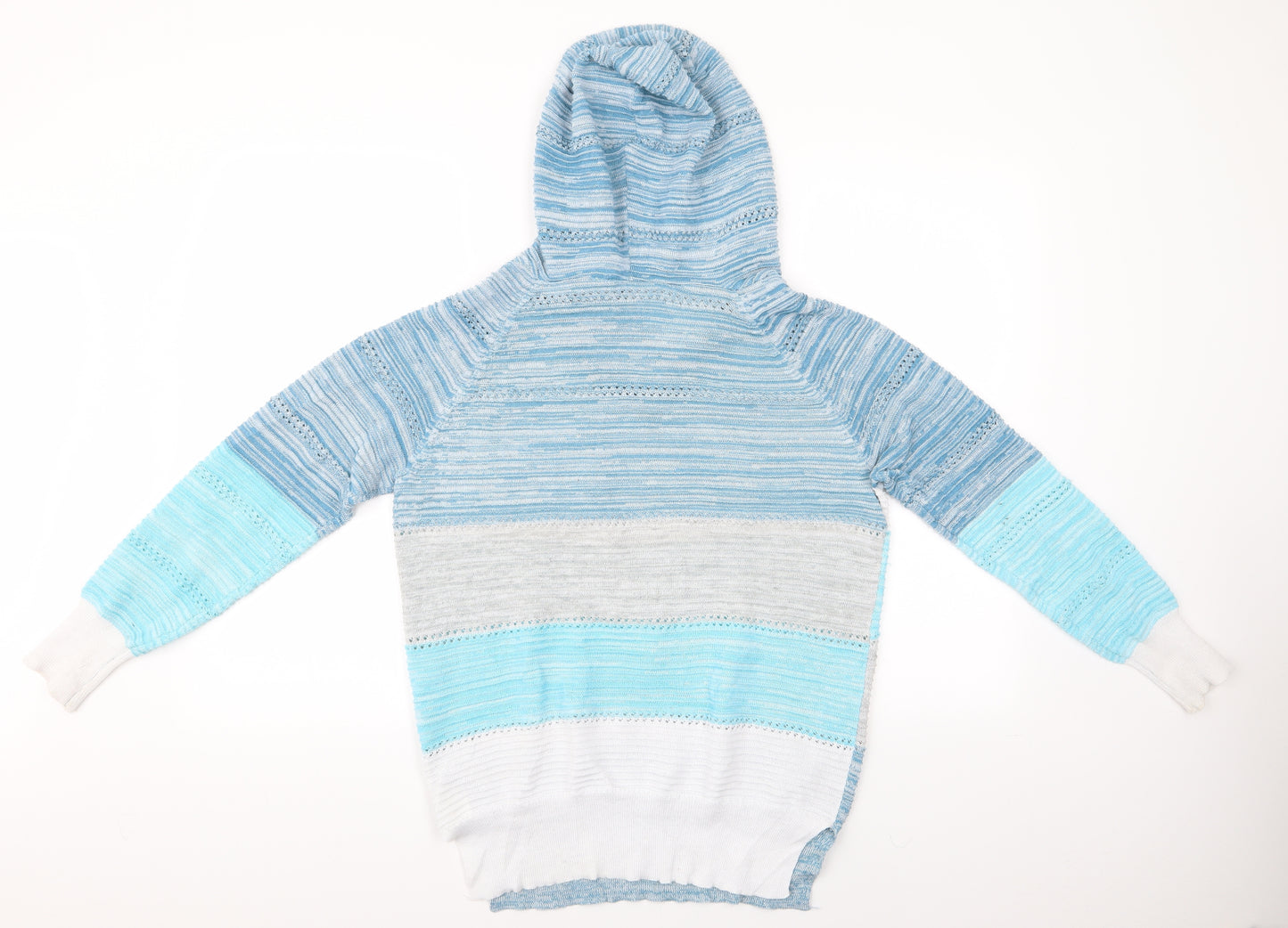 Preworn Womens Multicoloured Striped  Pullover Hoodie   - Hoody