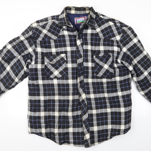 Giorgio Fellini Mens Black Check   Button-Up Size L  - Padded Shirt