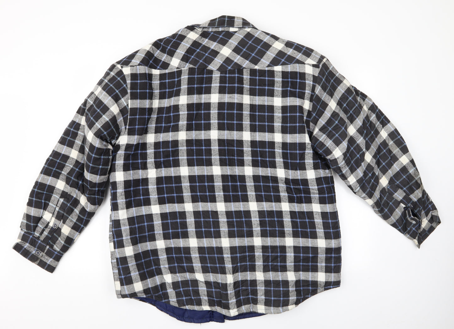 Giorgio Fellini Mens Black Check   Button-Up Size L  - Padded Shirt