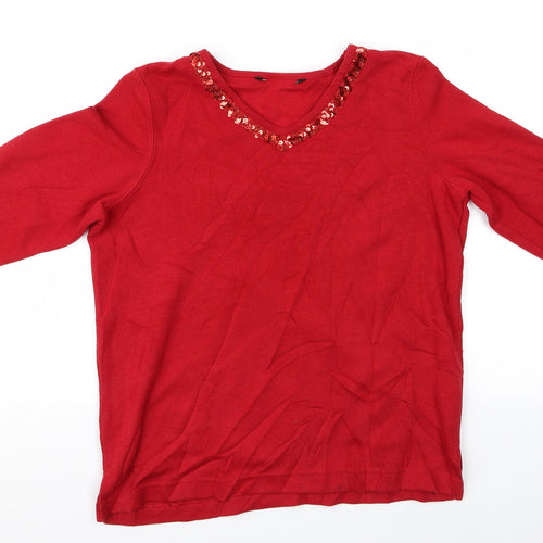 PreWorrn Womens Red   Pullover Jumper Size S  - Ribbed Red Top
