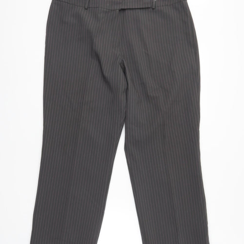 Amranto Womens Grey Striped  Trousers  Size 18 L28 in