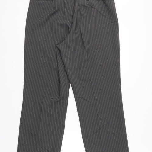 Amranto Womens Grey Striped  Trousers  Size 18 L28 in