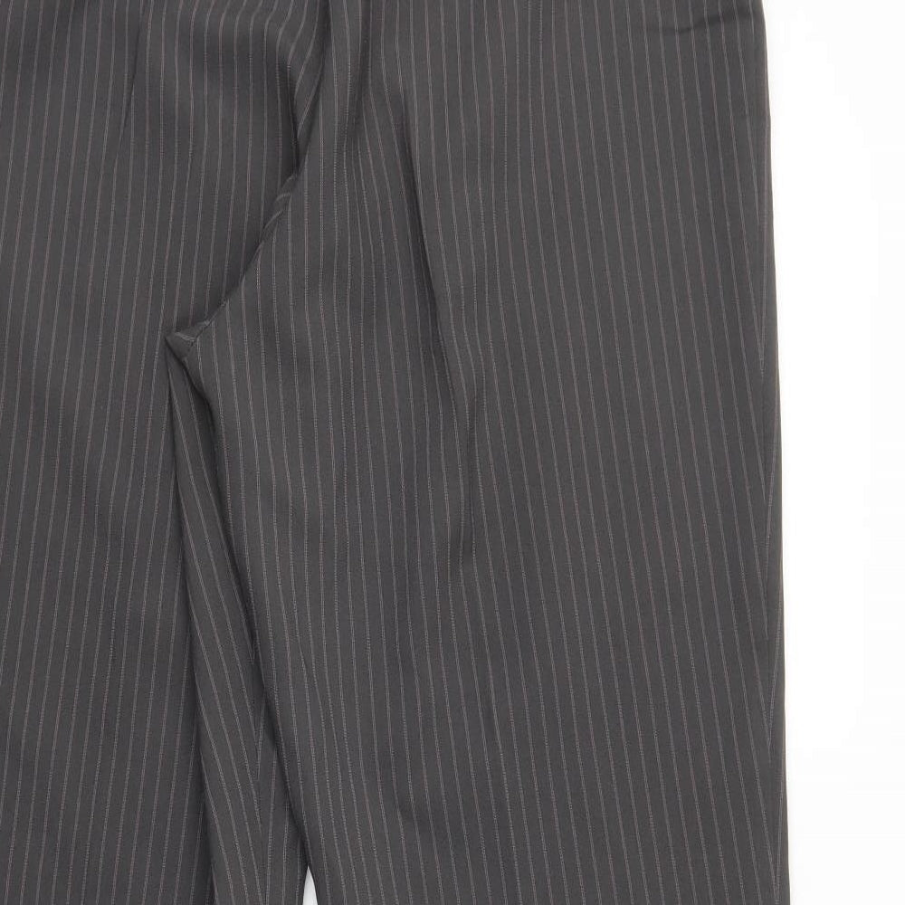 Amranto Womens Grey Striped  Trousers  Size 18 L28 in
