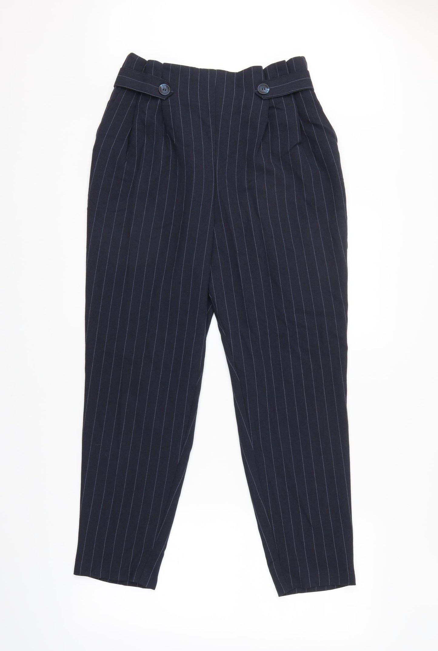 TU Womens Blue Striped  Bloomer Trousers Size 14 L28 in