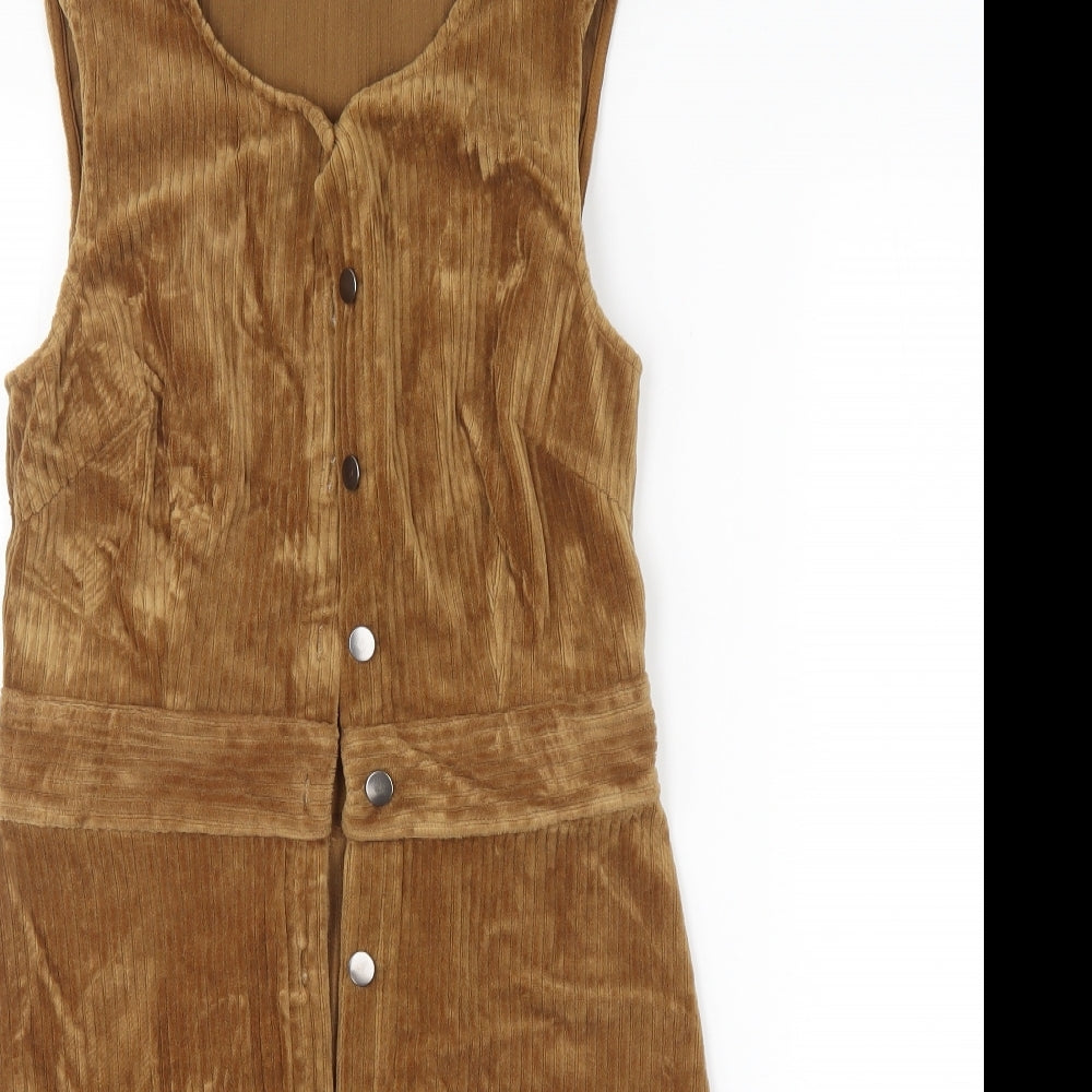Mango Womens Brown   Basic Button-Up Size S