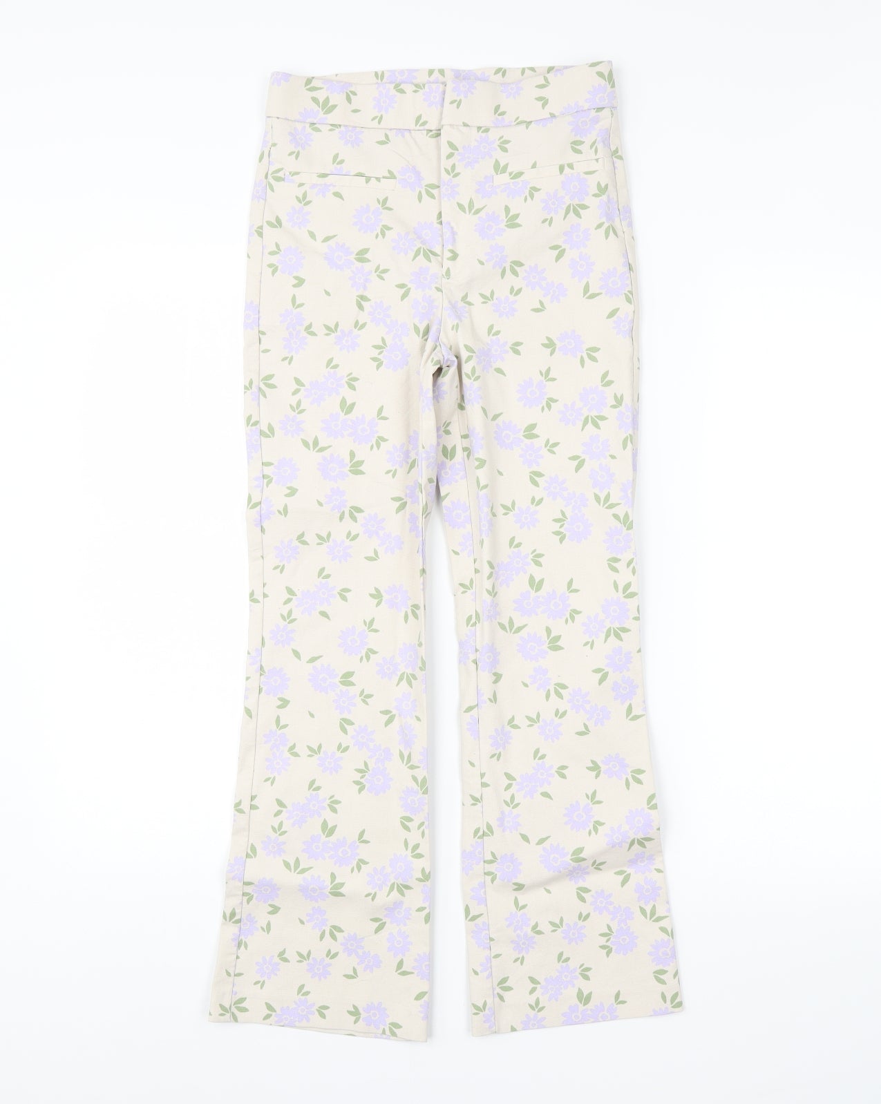 Zara Womens Beige Floral  Trousers  Size XS L28 in