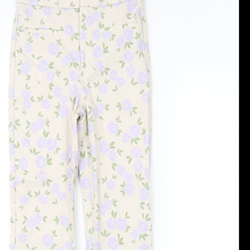 Zara Womens Beige Floral  Trousers  Size XS L28 in
