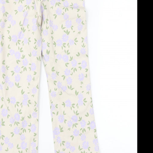 Zara Womens Beige Floral  Trousers  Size XS L28 in