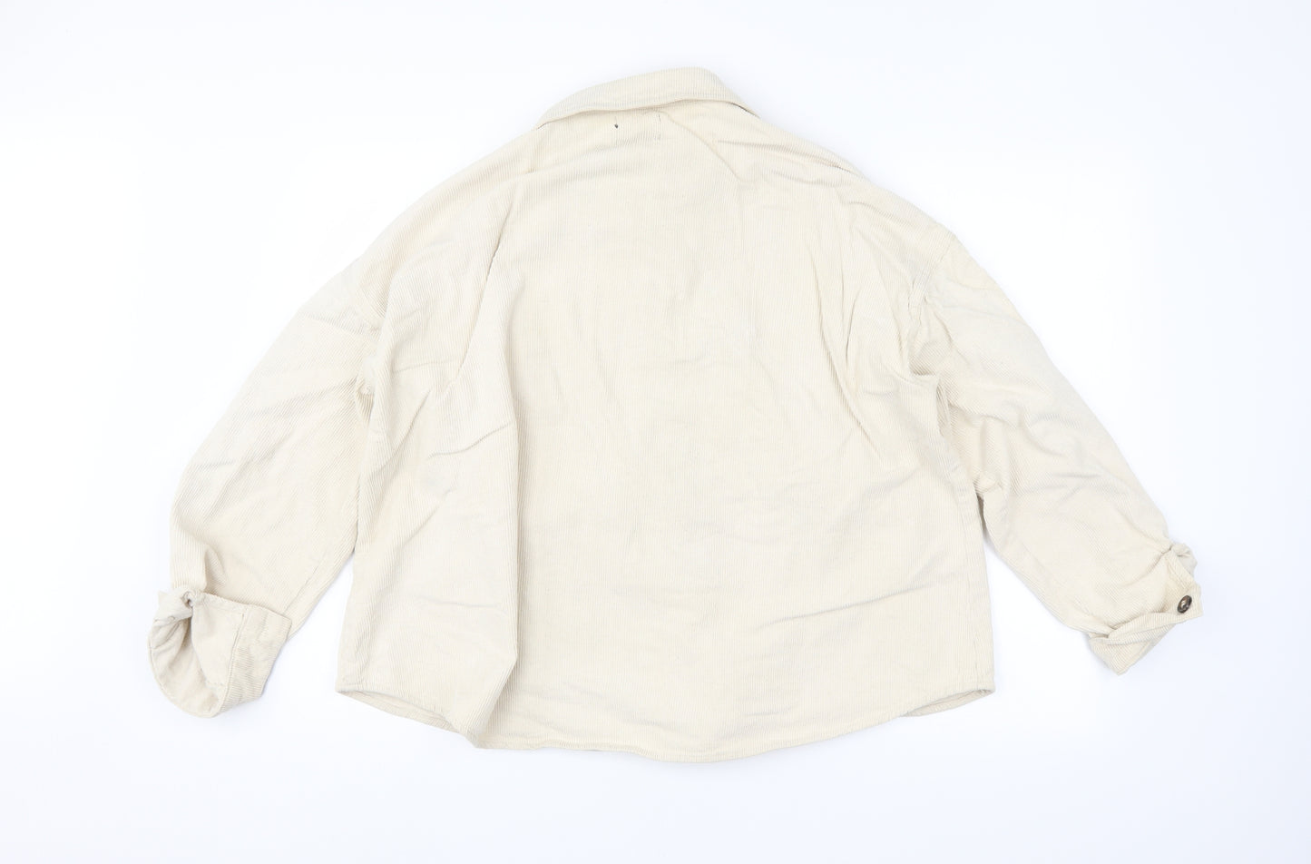 Boohoo Womens Beige   Basic Button-Up Size 14