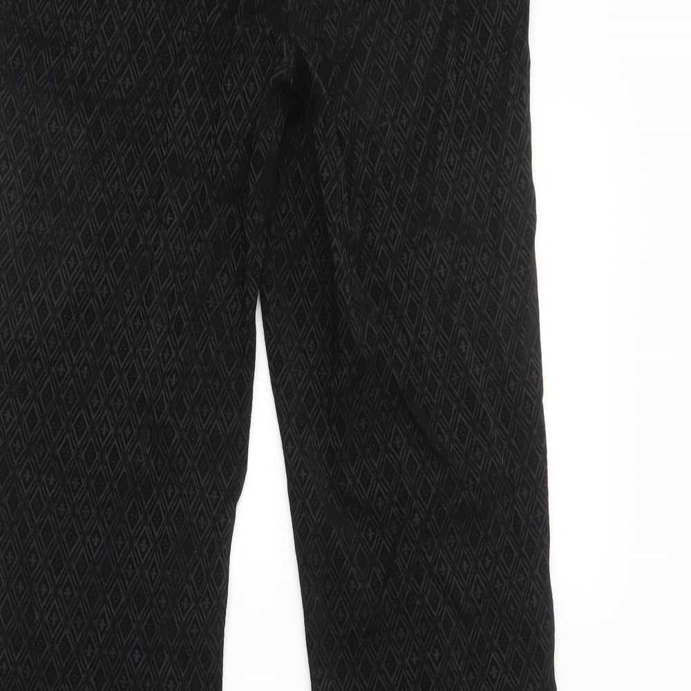 NEXT Womens Black Argyle/Diamond  Trousers  Size 10 L30 in