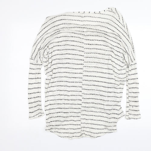 River Island Womens White Striped  Pullover Jumper Size 8