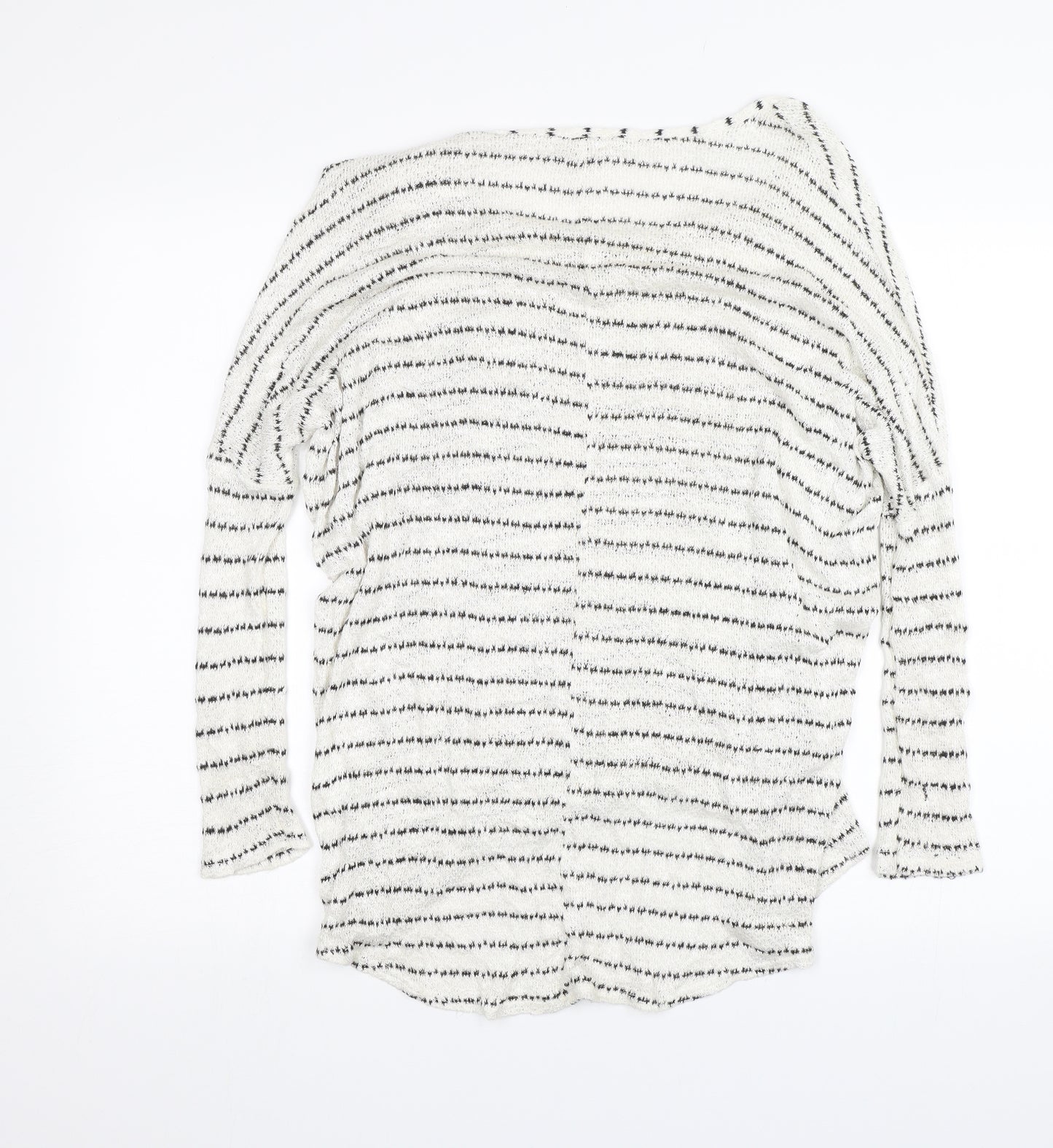 River Island Womens White Striped  Pullover Jumper Size 8