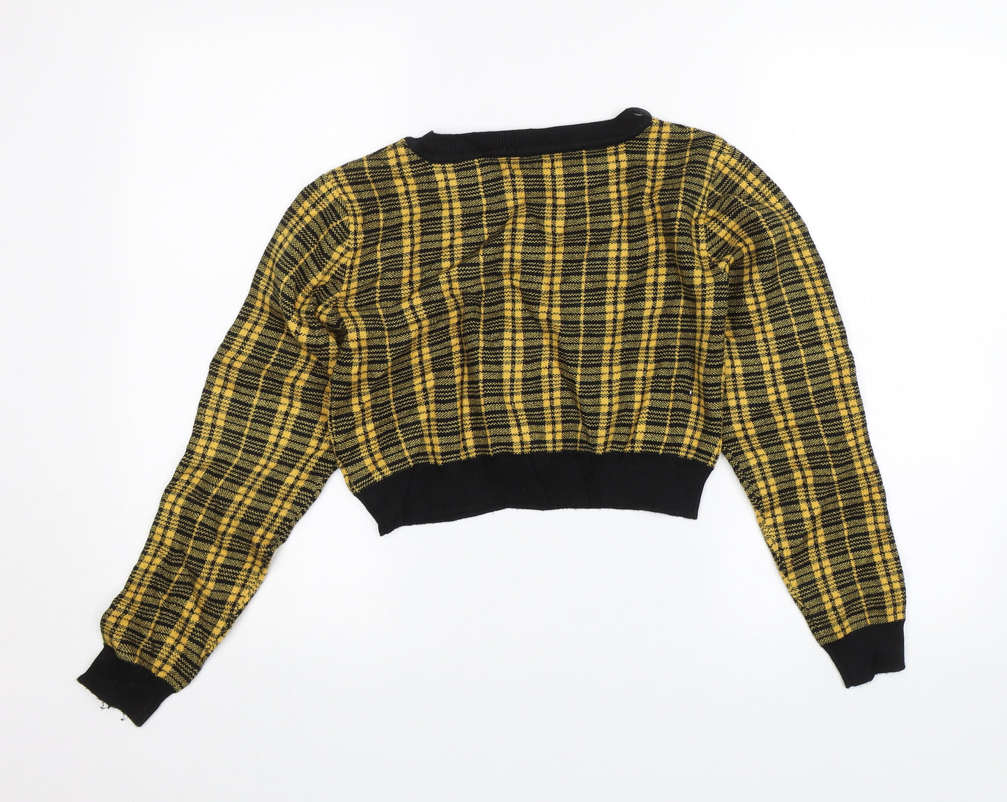 Primark Womens Yellow Plaid  Pullover Jumper Size S