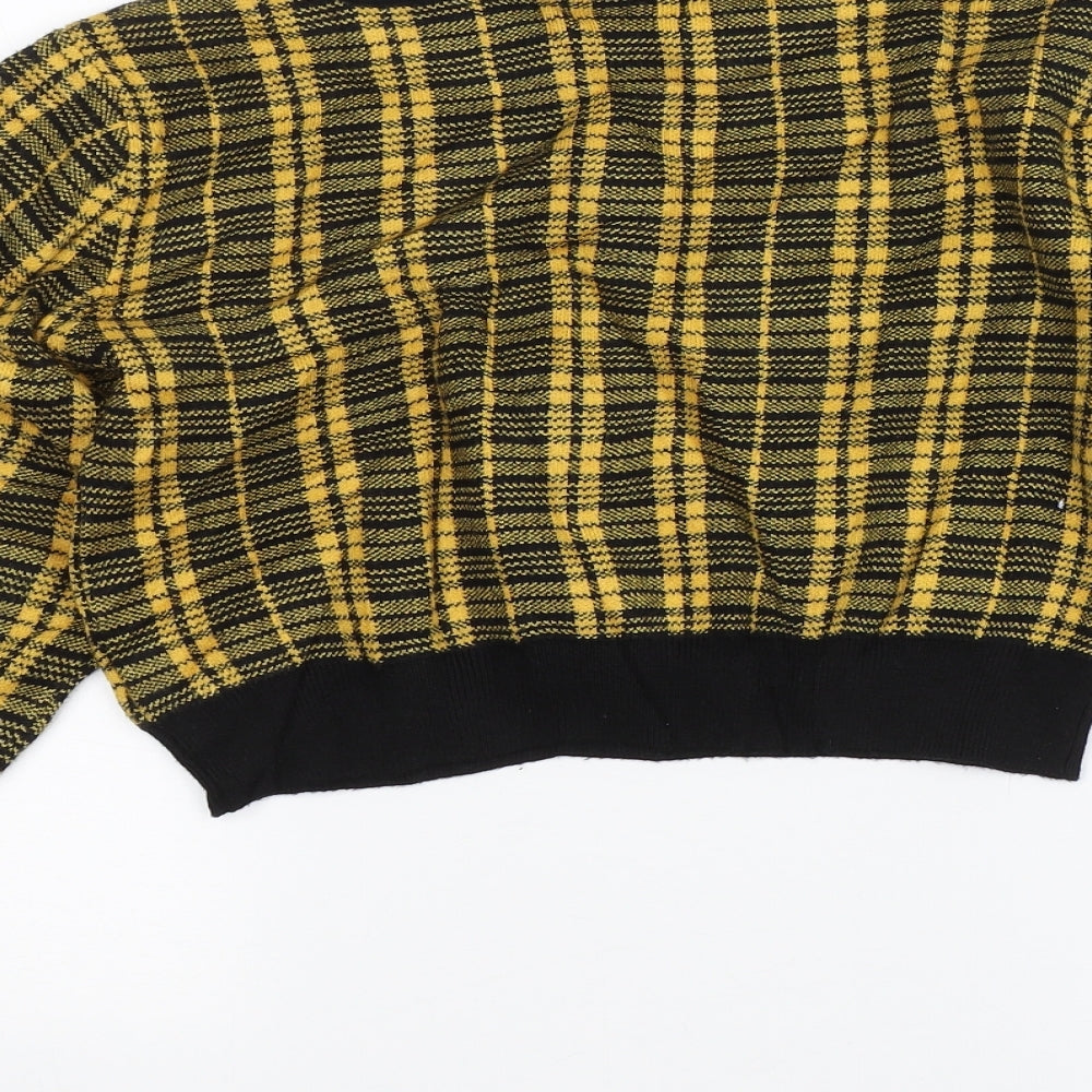 Primark Womens Yellow Plaid  Pullover Jumper Size S