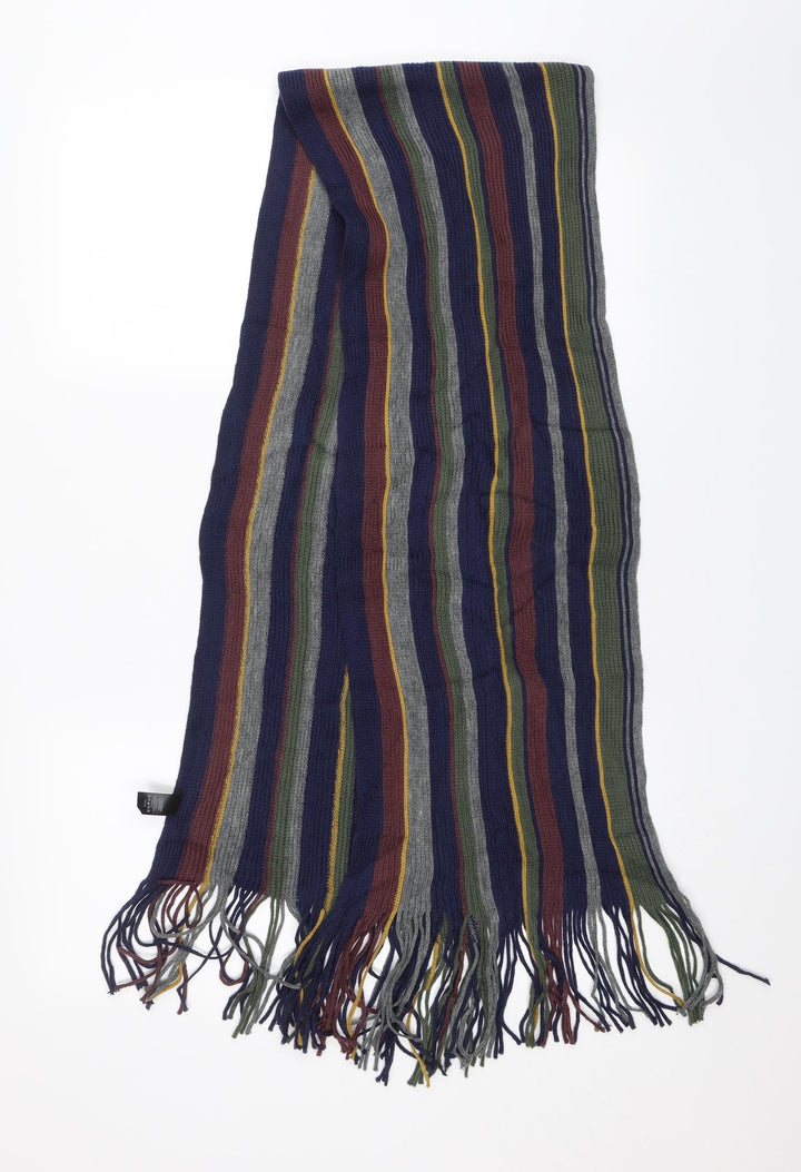 George Unisex Blue Striped  Scarf  One Size