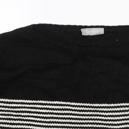 Wallis Womens Black Striped  Pullover Jumper Size M