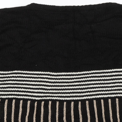 Wallis Womens Black Striped  Pullover Jumper Size M