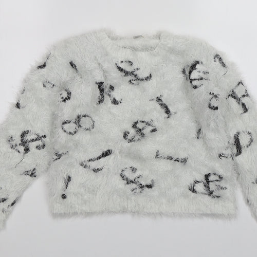 River Island Girls White   Pullover Jumper Size 9-10 Years