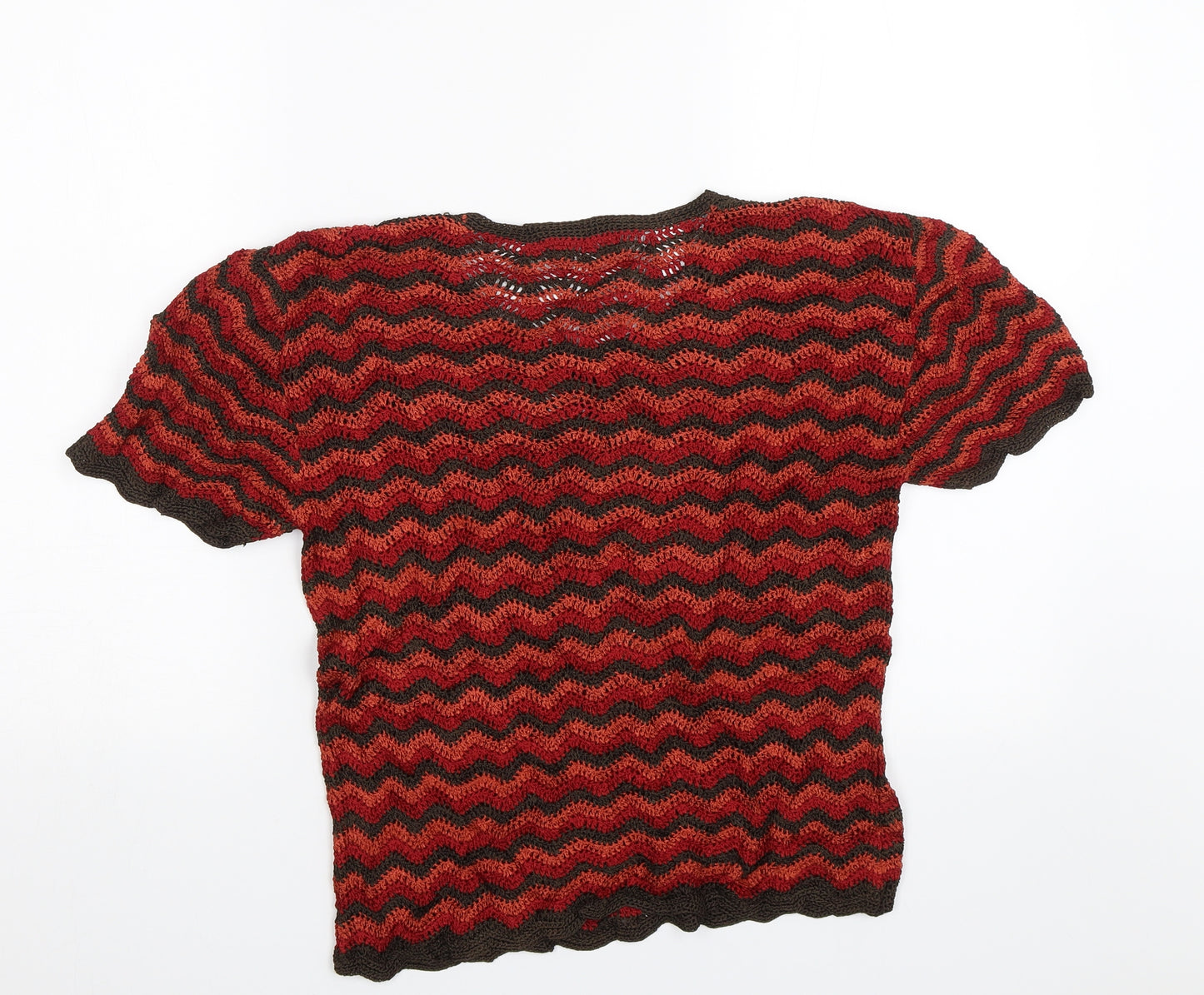 Richards Womens Red Striped  Basic Blouse Size L