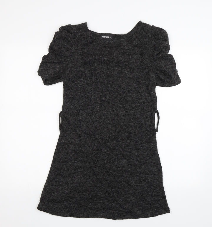 Club L Womens Grey   Jumper Dress  Size S