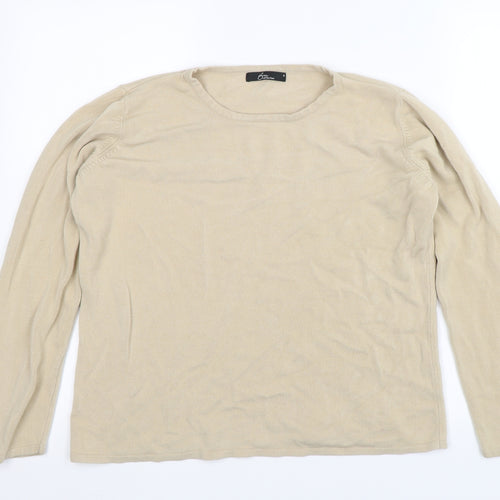 BM Collection Womens Beige   Pullover Jumper Size M