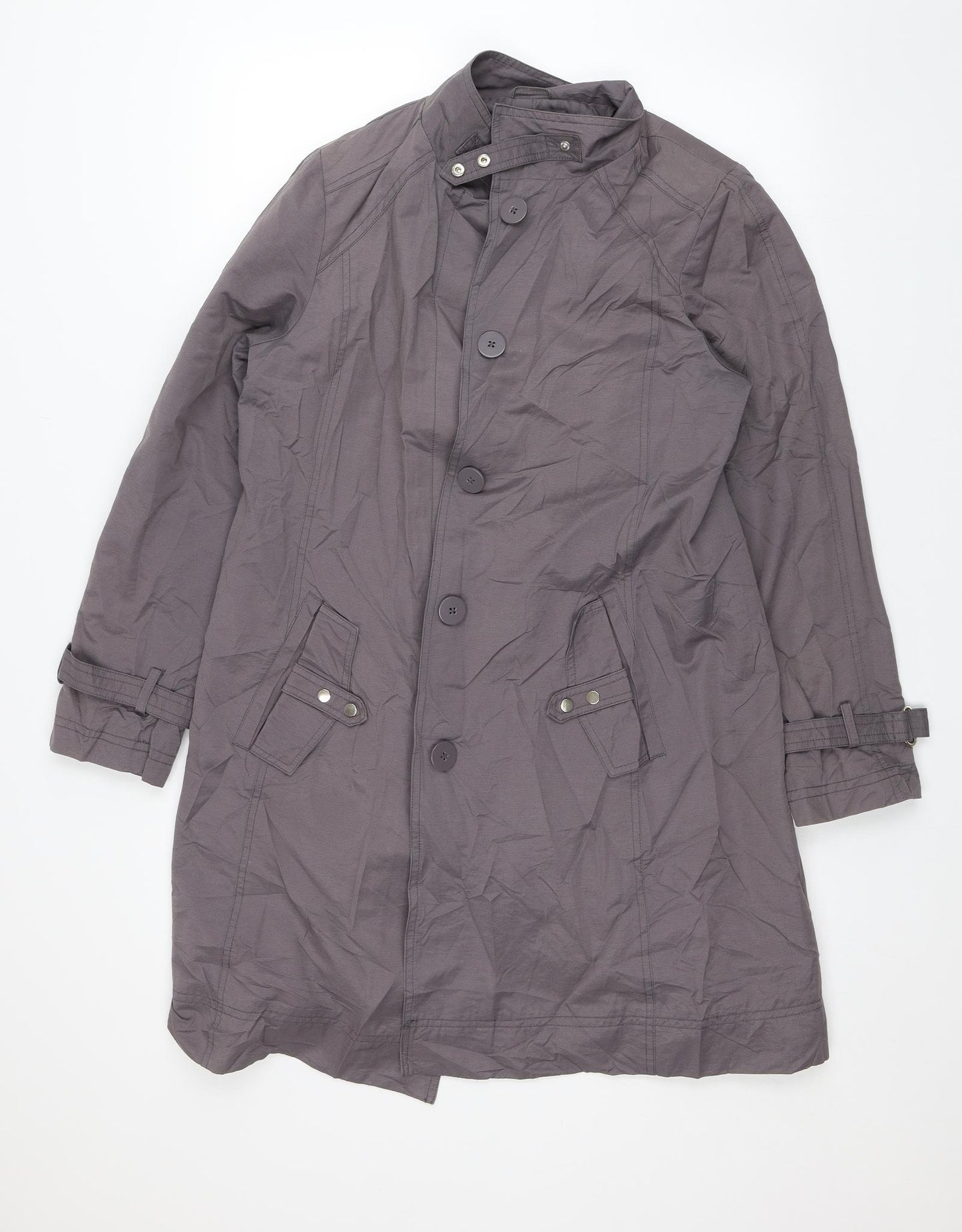 John Lewis Womens Grey   Overcoat Jacket Size 14