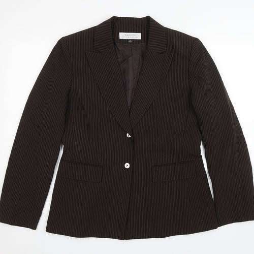 Tahari Womens Brown Striped  Jacket Blazer Size 10