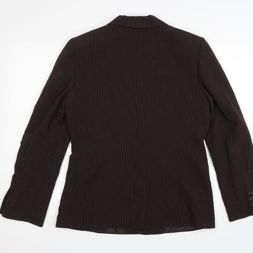 Tahari Womens Brown Striped  Jacket Blazer Size 10