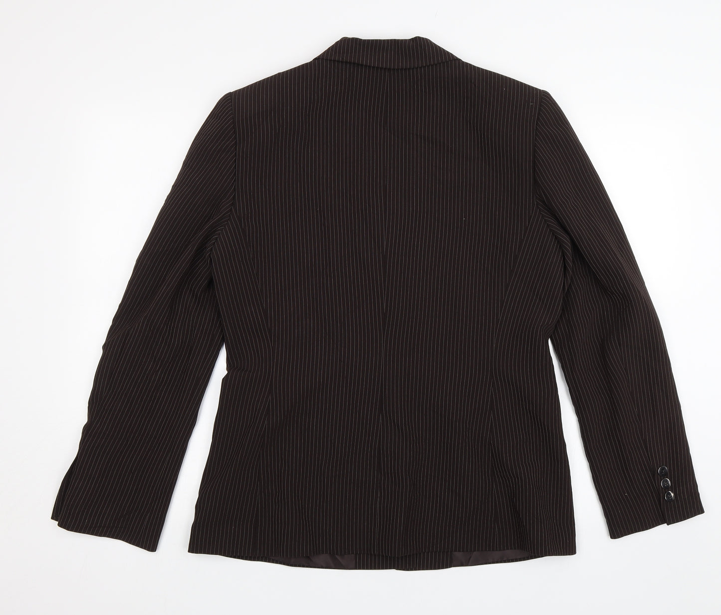 Tahari Womens Brown Striped  Jacket Blazer Size 10