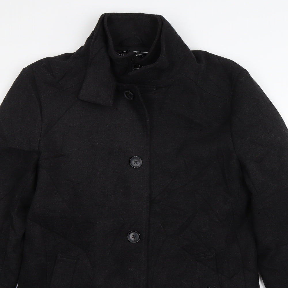 F&F Womens Black   Pea Coat Jacket Size S