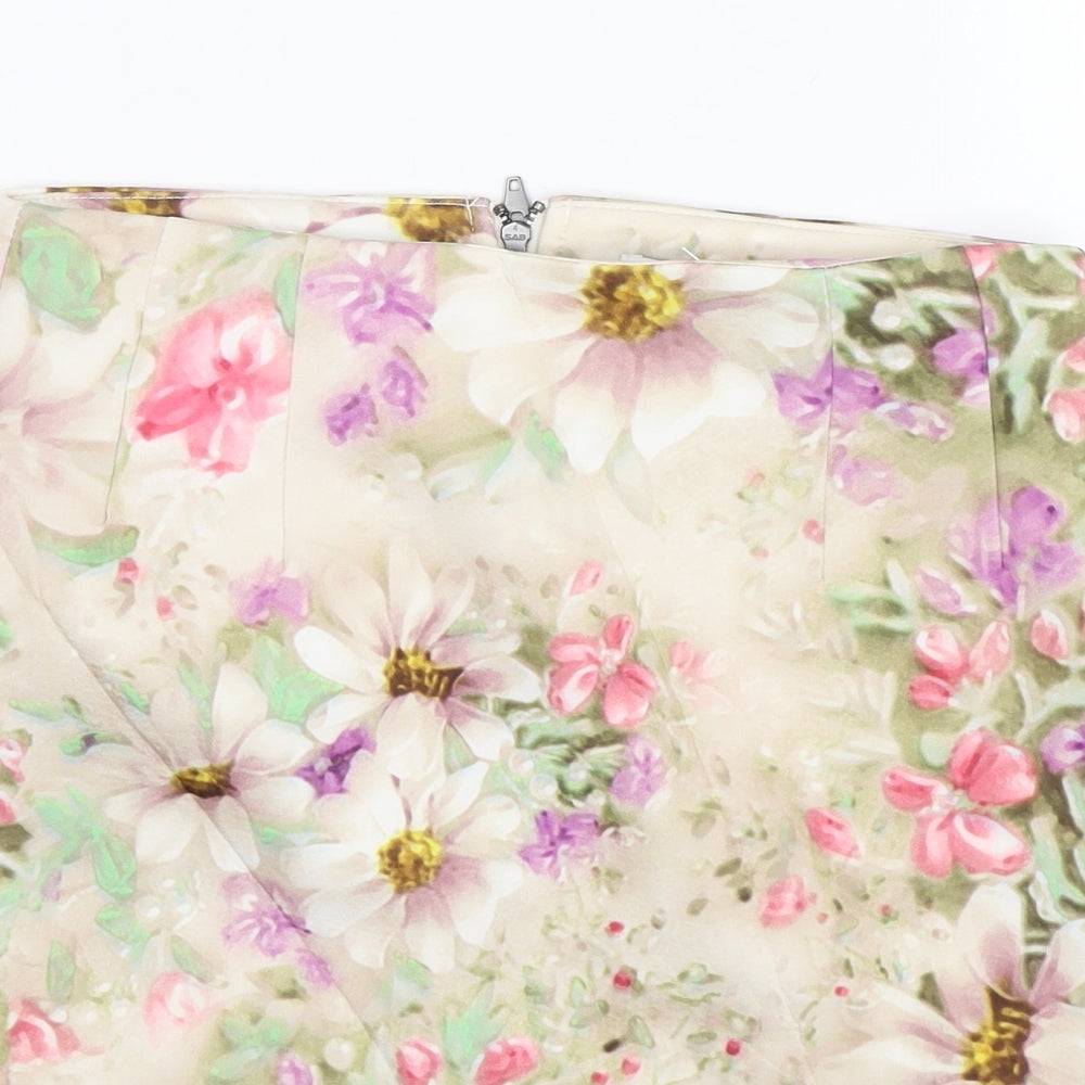 Vera Moda Womens Beige Floral  Mini Skirt Size XS