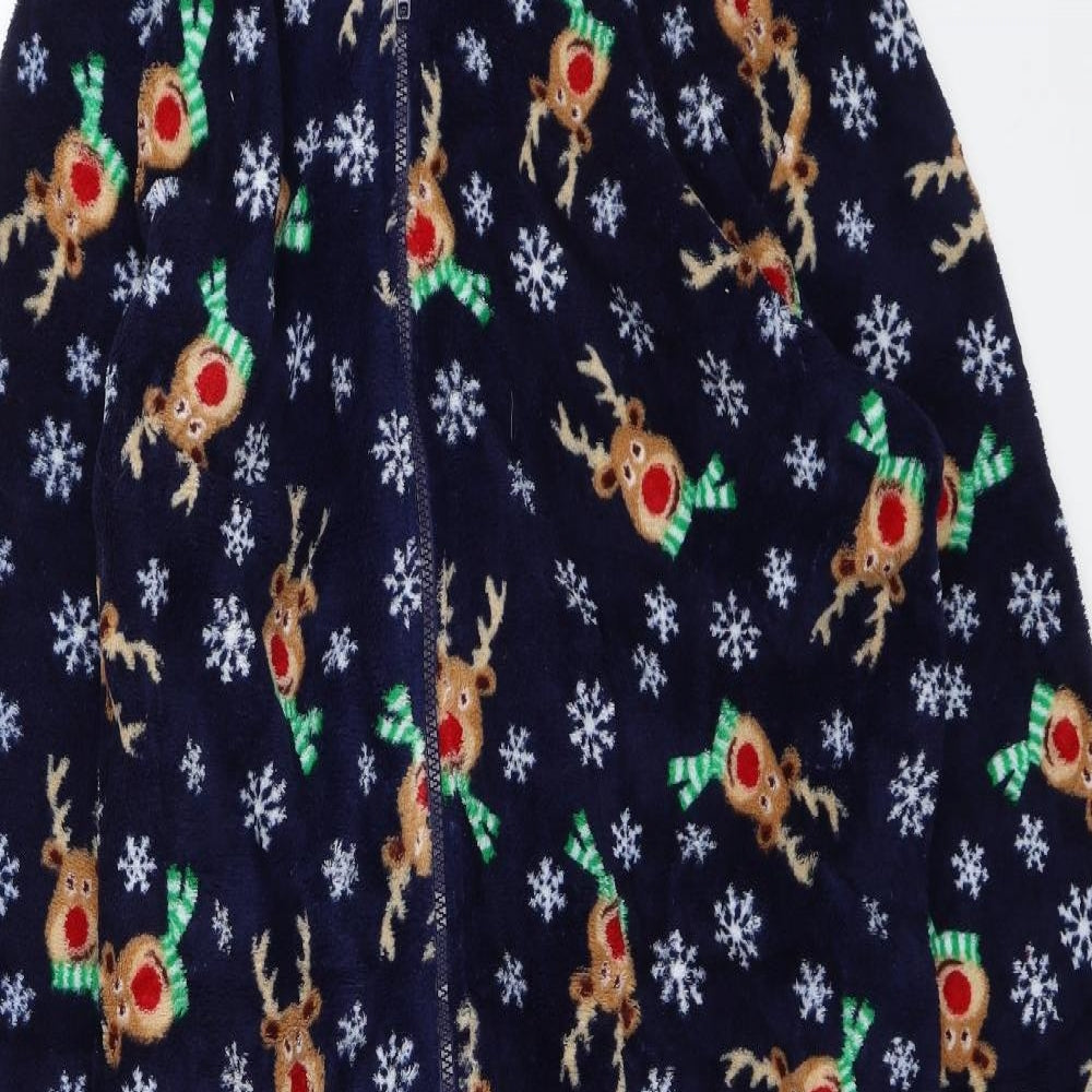 Preworn Mens Blue Solid   One Piece Size L  - Reindeer Christmas