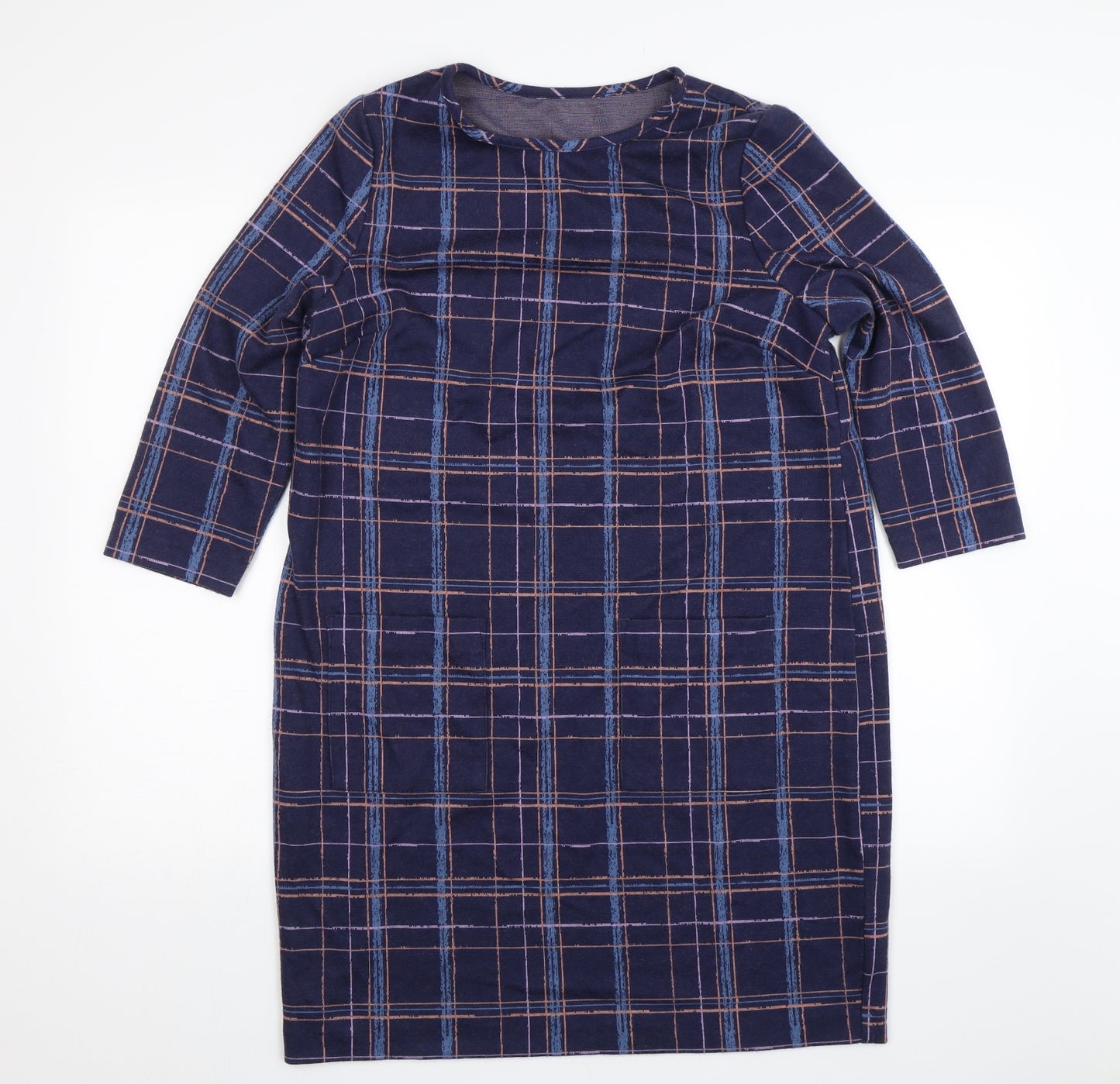 TU Womens Purple Plaid  Shift  Size 14