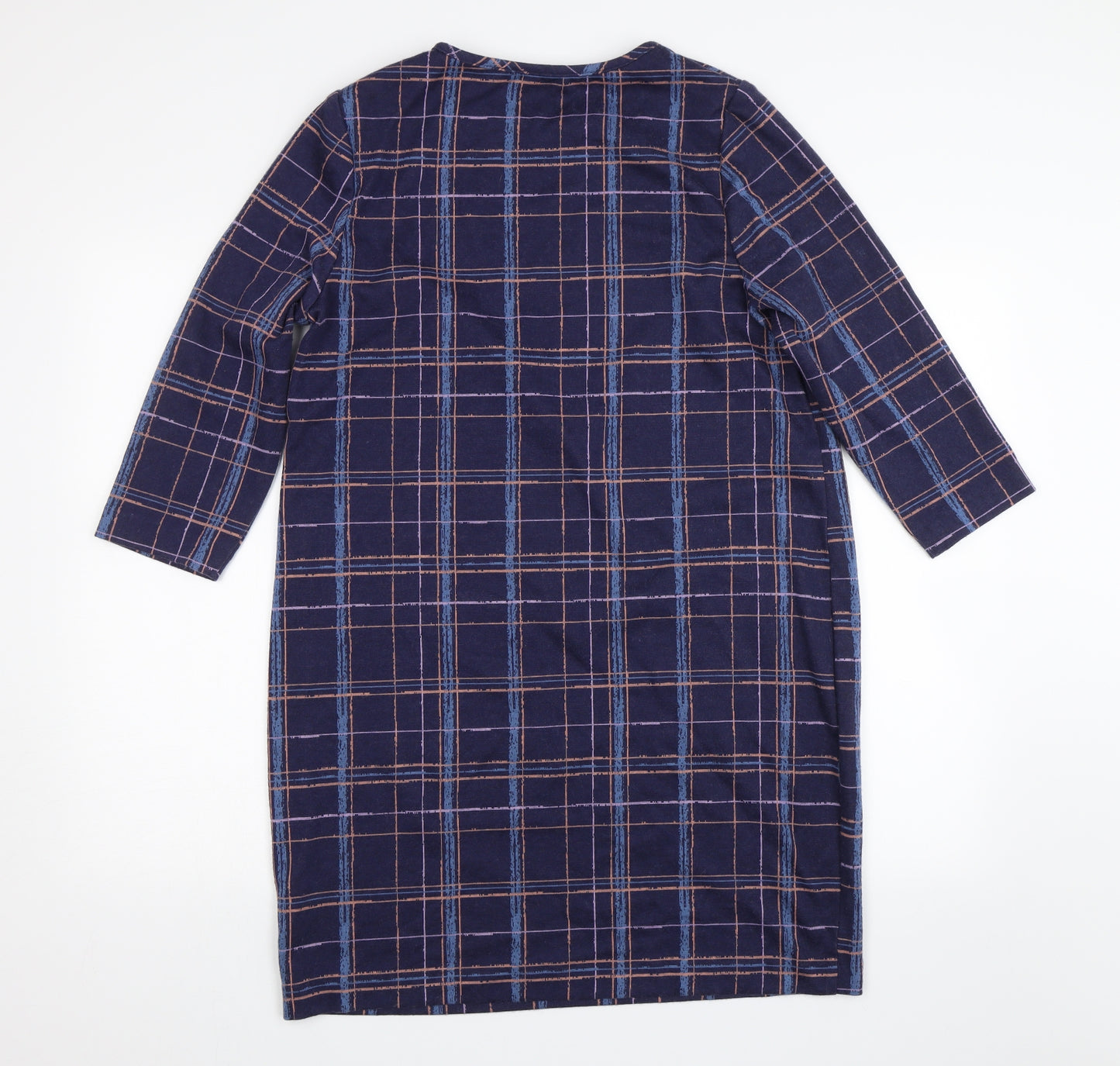 TU Womens Purple Plaid  Shift  Size 14