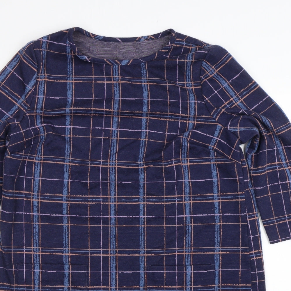 TU Womens Purple Plaid  Shift  Size 14