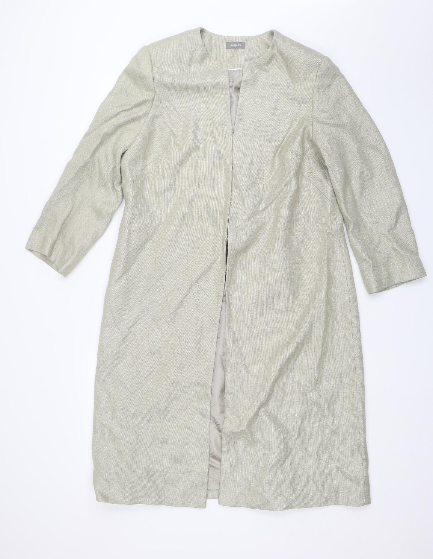 Jaeger Womens Green   Overcoat Jacket Size 14