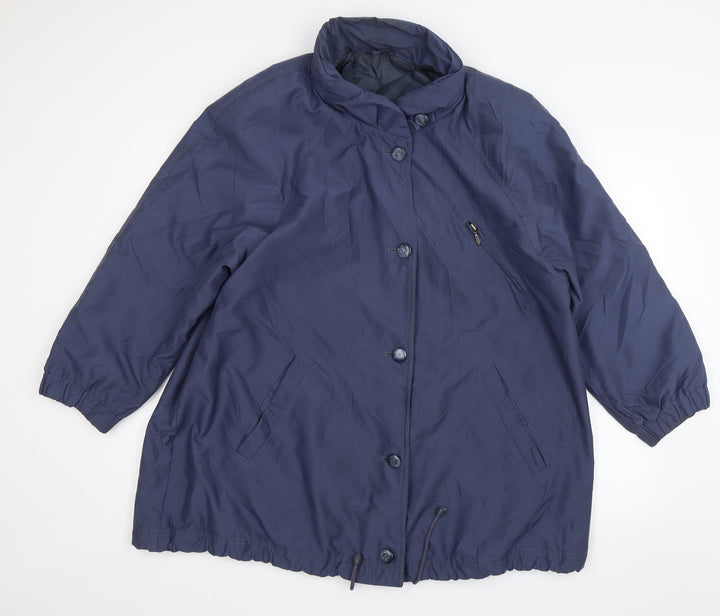 St Michael Womens Blue Overcoat Jacket Size 16