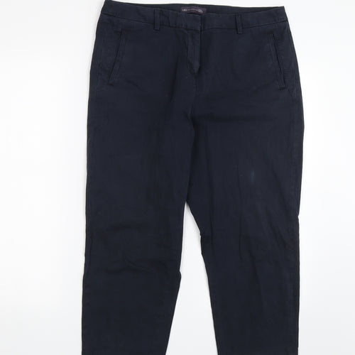 M&S Womens Blue   Chino Trousers Size 34 in L21 in