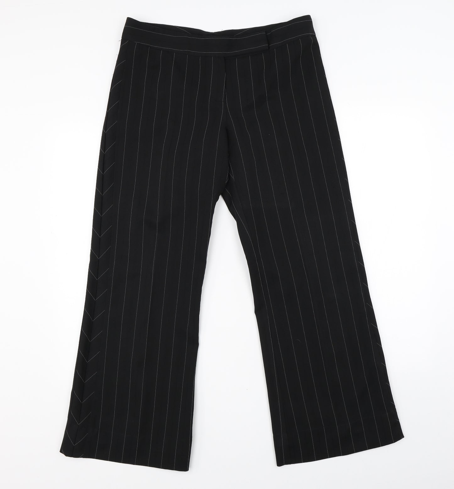 Atmosphere Womens Black Striped  Dress Pants Trousers Size 12 L28 in