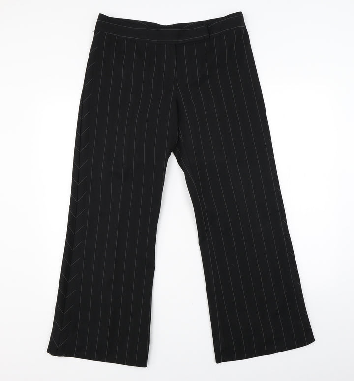Atmosphere Womens Black Striped  Dress Pants Trousers Size 12 L28 in