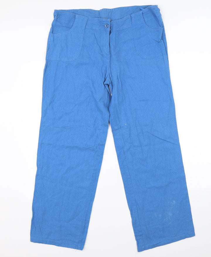 Mia Moda Womens Blue Trousers Size 36 in L28 in