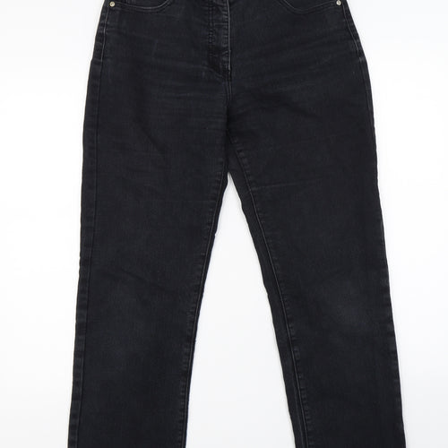 Preworn Womens Black  Denim Straight Jeans Size 30 in L28 in