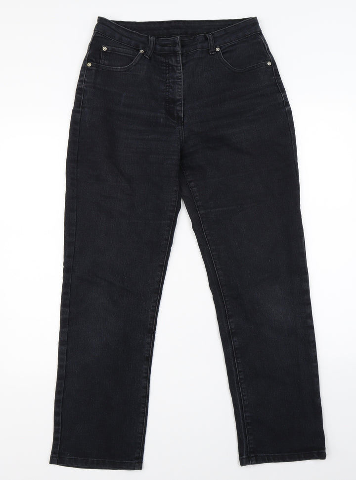 Preworn Womens Black Denim Straight Jeans Size 30 in L28 in