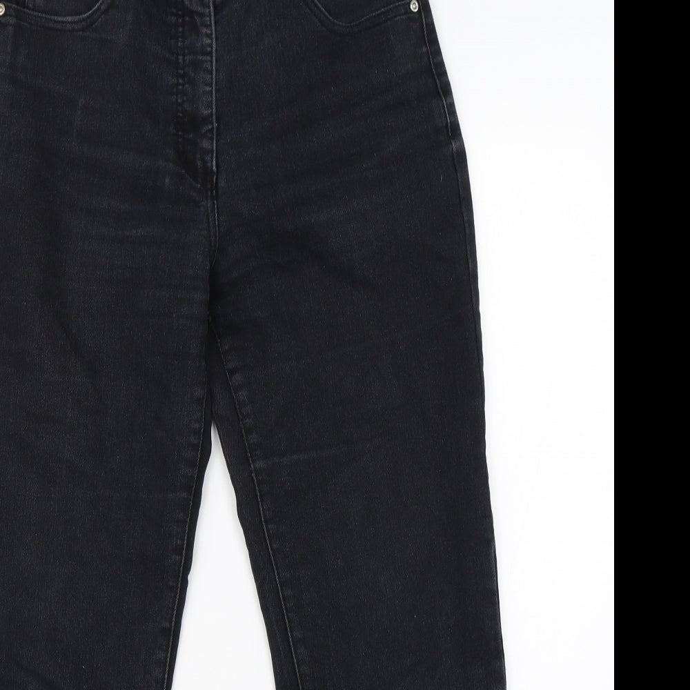 Preworn Womens Black  Denim Straight Jeans Size 30 in L28 in