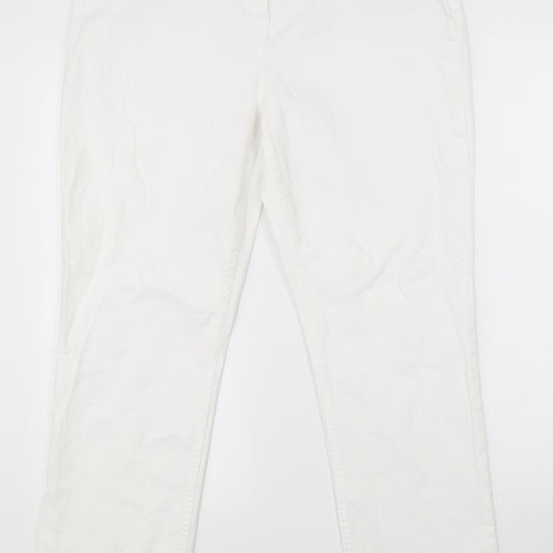 Classic Womens White  Denim Straight Jeans Size 32 in L27 in