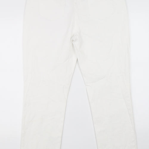 Classic Womens White  Denim Straight Jeans Size 32 in L27 in