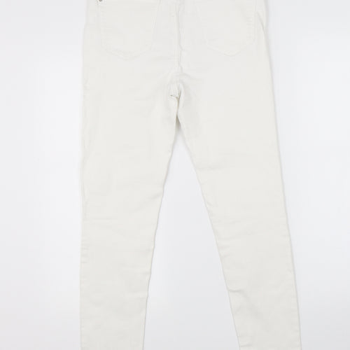 New Look Womens White  Denim Skinny Jeans Size 10 L25 in